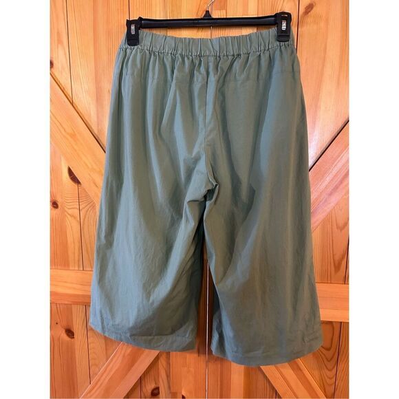 J Crew Pants Womens Size 10 Green Rory Cropped Wide Leg Tie Waist Lined (8517) R - Picture 5 of 10